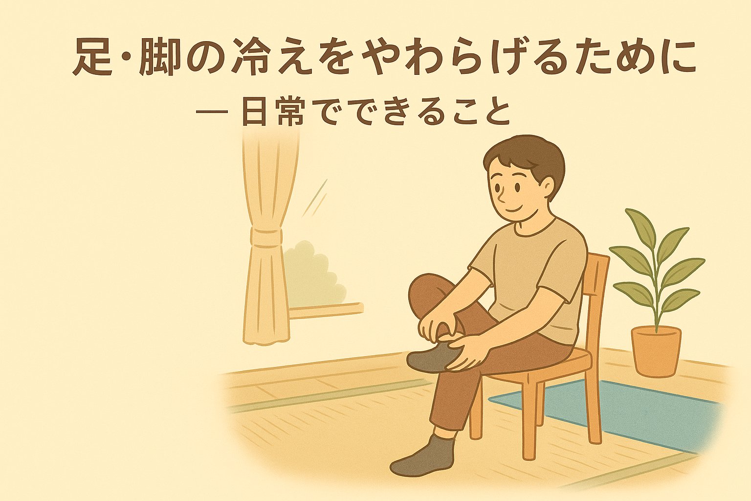 足や脚の冷えをやわらげるための日常でできることを解説する整体療術院UPの記事用アイキャッチ