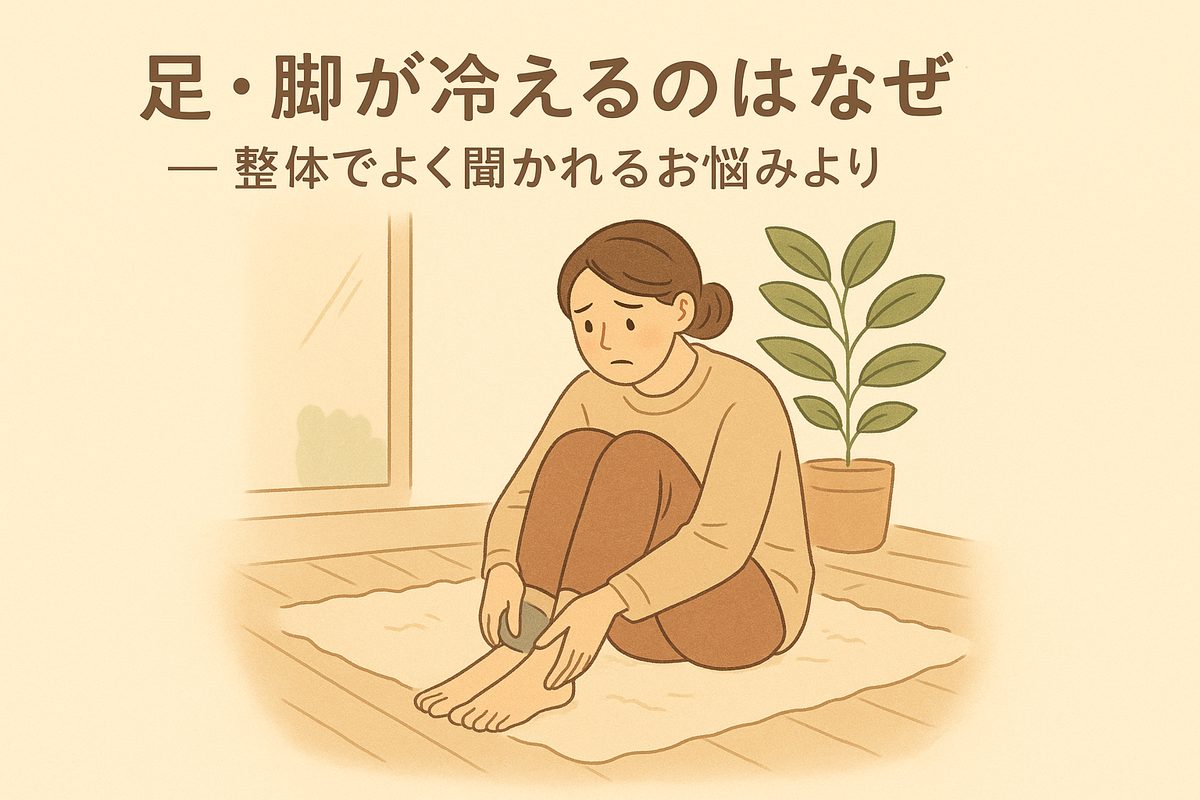 足や脚が冷える原因を解説する整体療術院UPのブログ記事用イラスト